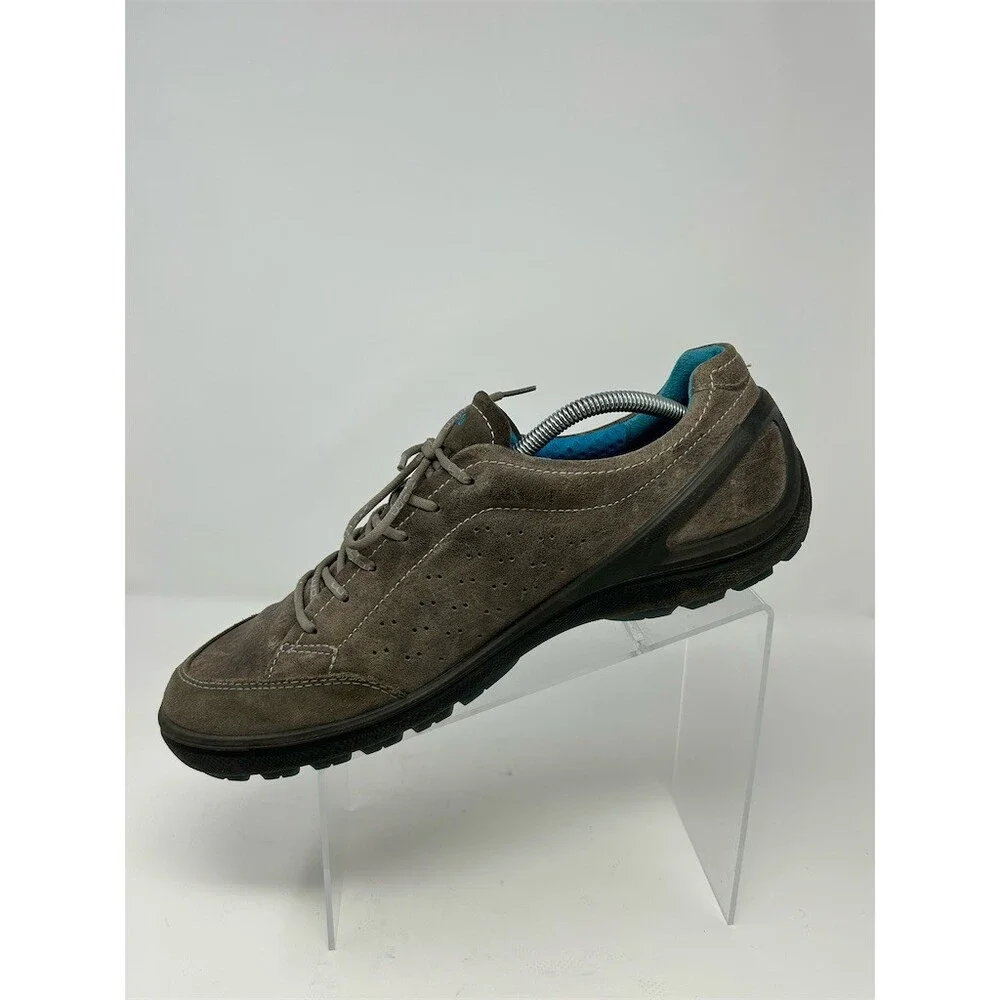ECCO BIOM Grip Men's Low Top Lace-Up Sneakers Gray Brown Taupe Blue Lining 45